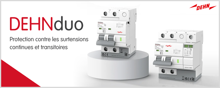DEHNduo, protection contre les surtensions permanentes et transitoires dans un composant compact – Stagobel