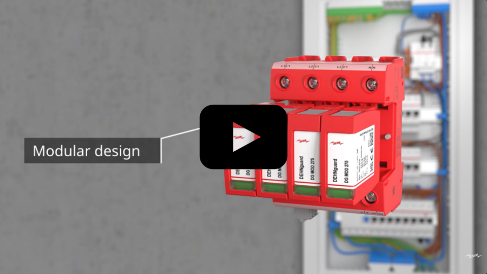 Video over de DEHNguard MD overspanningsbeveiliging van DEHN en het modulaire ontwerp - Stagobel