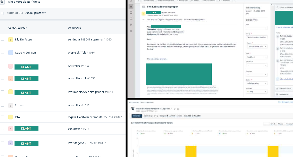 Voorbeeld hoe het online ticketingsysteem eruit ziet