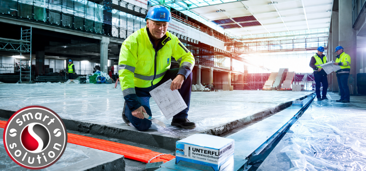 Installatie van PUK vloergootsysteem voor discrete stroom- en datadistributie in de vloer – Stagobel